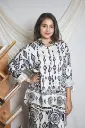 Boho Print Co-ord Set - Navy Blue