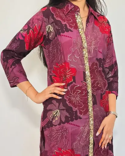 Wine Blossom Co-ord Set