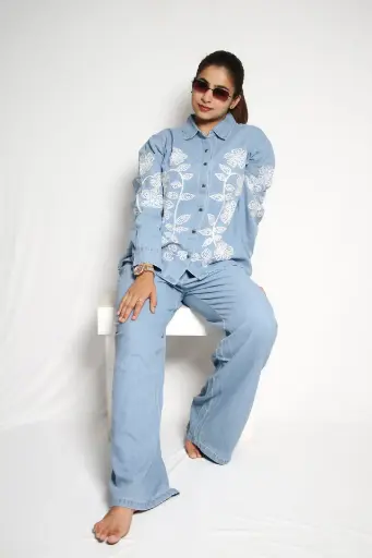 Denim Co ord Set – Light Blue Co-ord